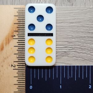 5:6 Replacement Dominoes Large Dot Shiny Color 2 X 1 X 1/4th Blue Yellow